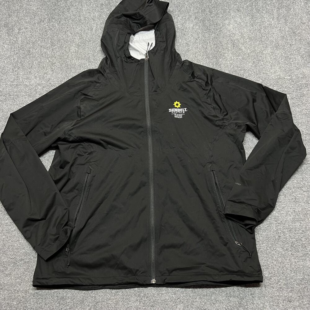 The North Face Jacket Mens XL Black Hooded Rain DryVent Waterproof Sunbelt Logo